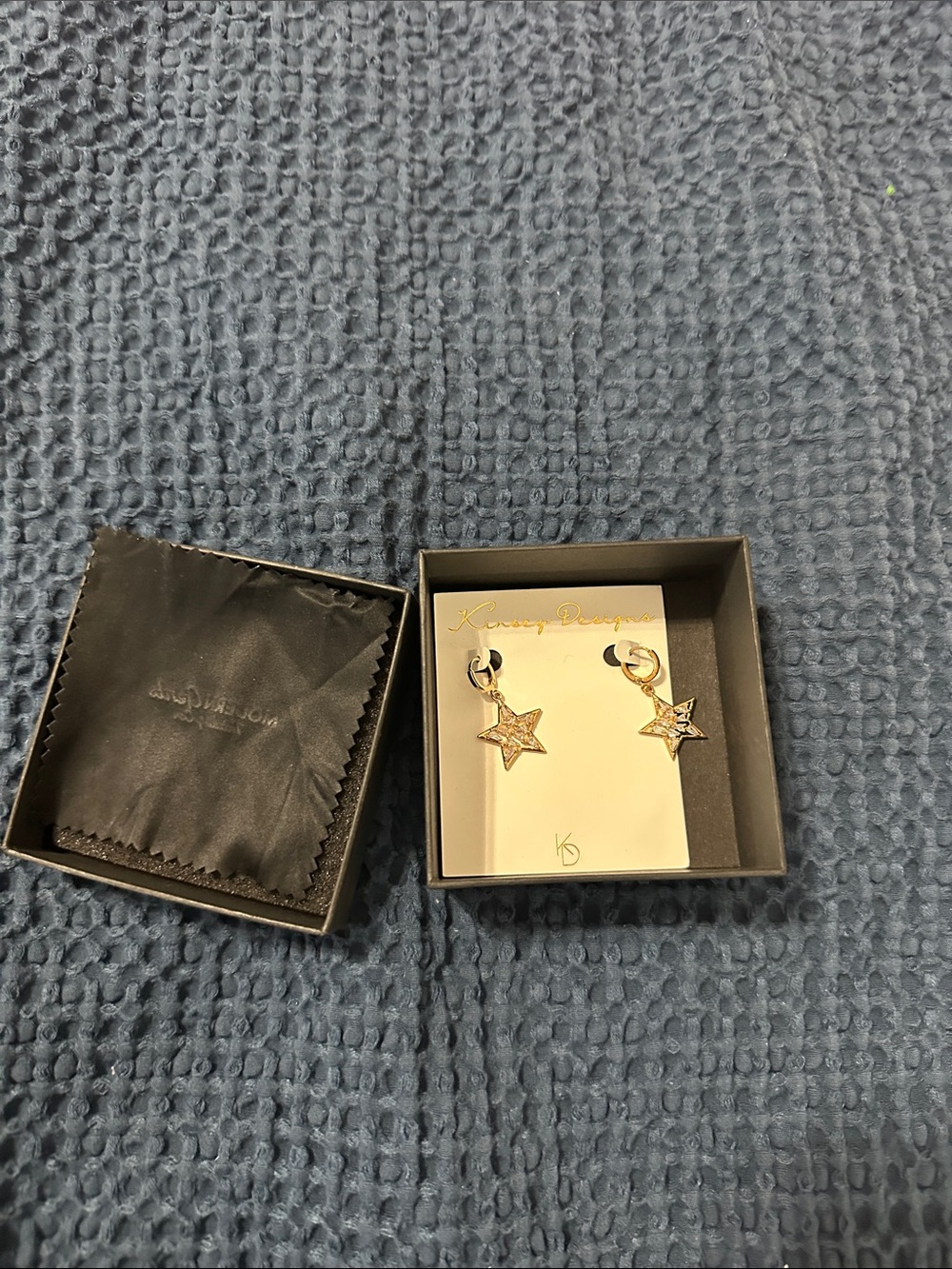 Kendra Scott Gold Star Hoop Earrings with Sparkle